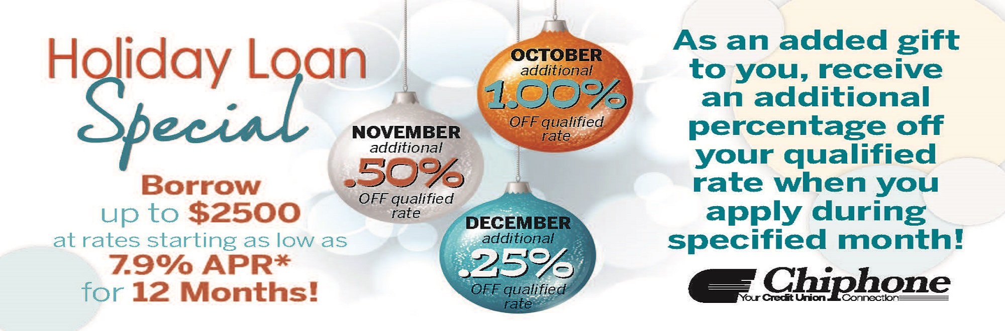 HOLIDAY LOAN SPECIAL!
