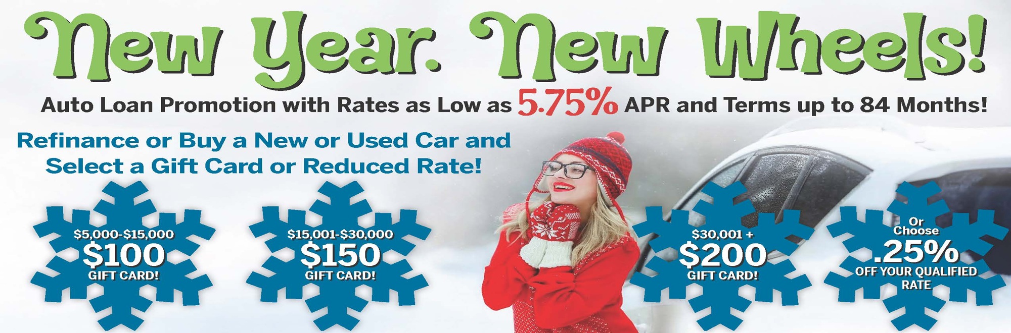 NEW YEAR.  NEW WHEELS PROMOTION!